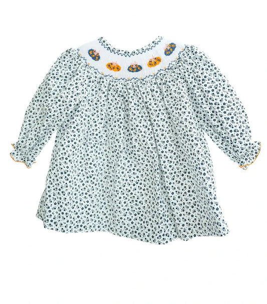 Ruth and Ralph Chinoiserie Pumpkins Smocked Helen Dress