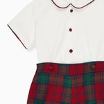 La Coqueta Red Tartan Pablo Baby Boy Set