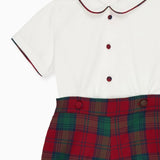 La Coqueta Red Tartan Pablo Baby Boy Set