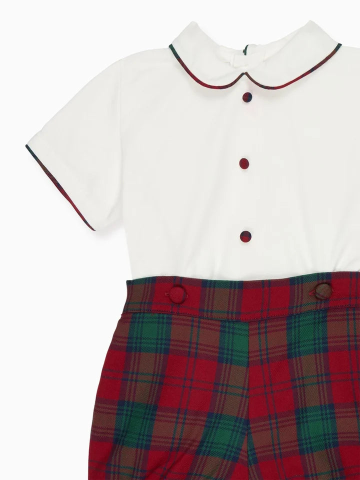 La Coqueta Red Tartan Pablo Baby Boy Set