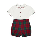 La Coqueta Red Tartan Pablo Baby Boy Set