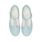 La Coqueta Light Blue Leather Girl T-Bar Shoes