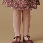 La Coqueta Ribbed Girl Tights - Pale Pink