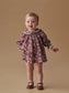 La Coqueta Burgundy Floral Palma Baby Girl Hand-Smocked Set