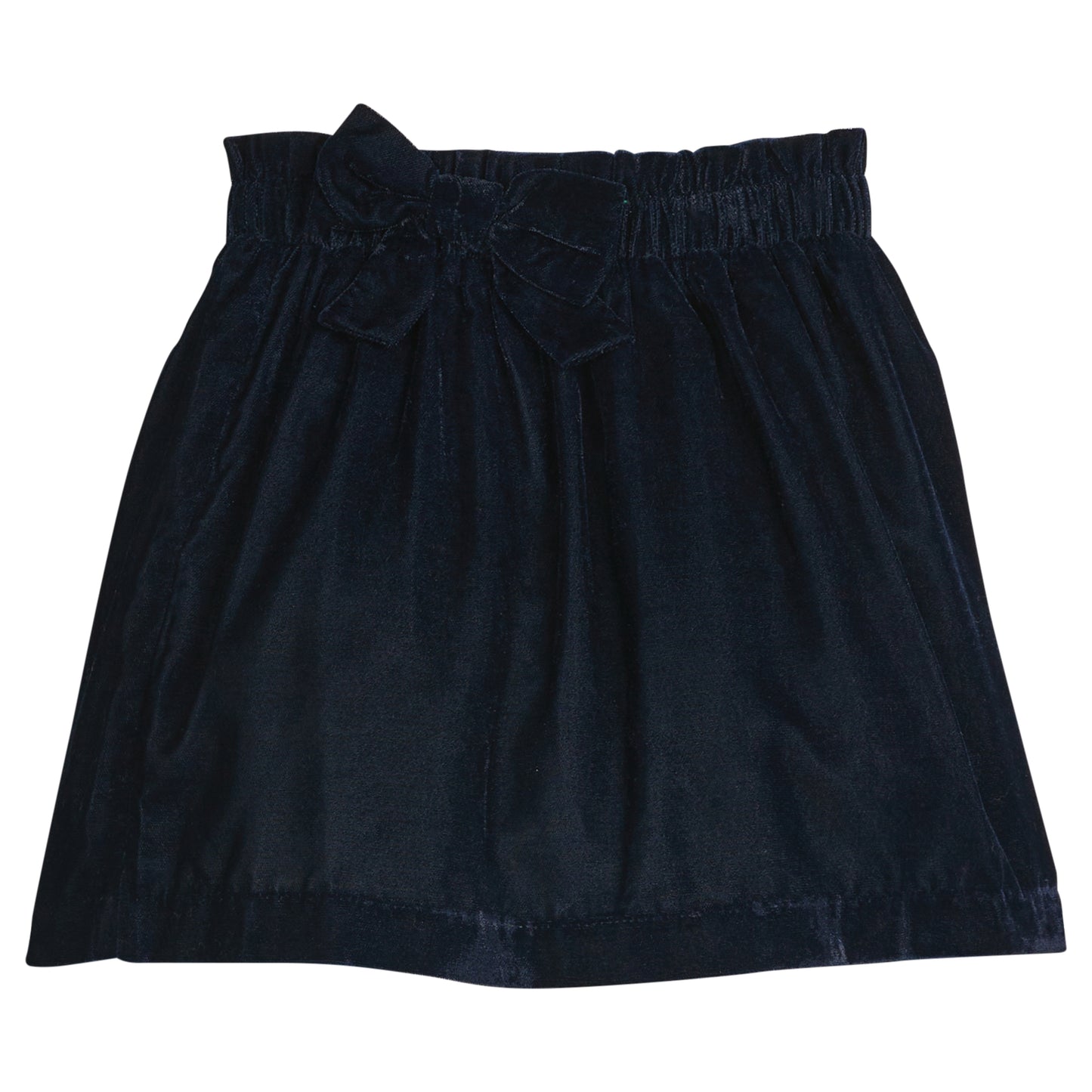 Paperbag Bow Skirt- Navy Velvet