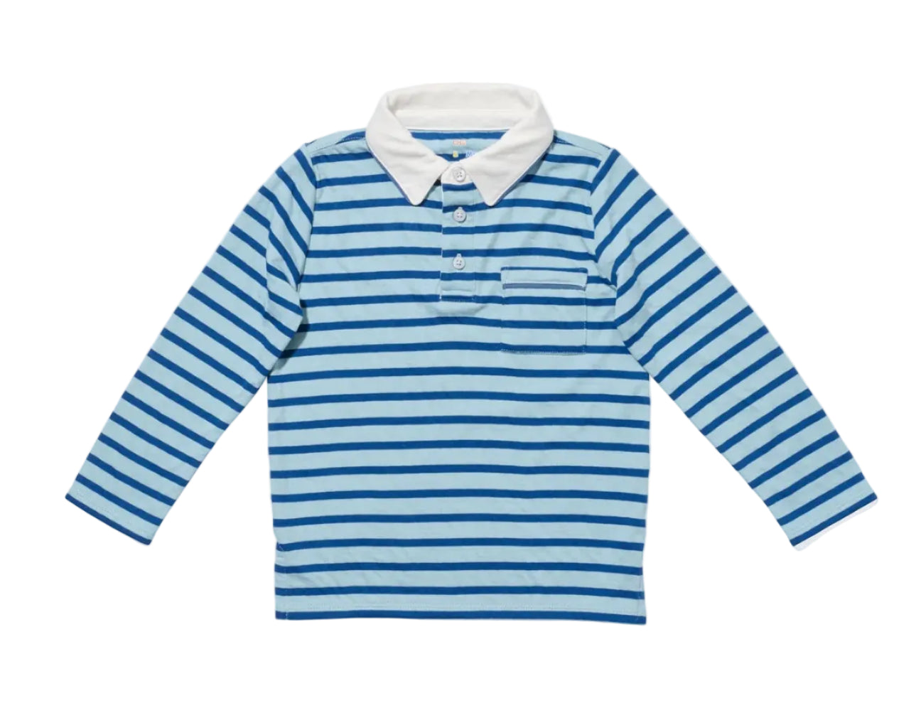 Oso & Me Parker Polo- Sky Blue Stripe