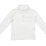 Oso & Me Parker Polo- Vanilla Piping