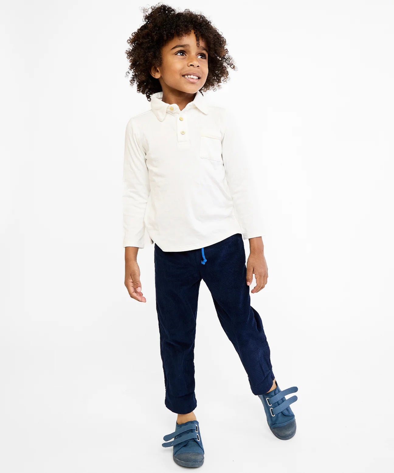 Oso & Me Parker Polo- Vanilla Piping
