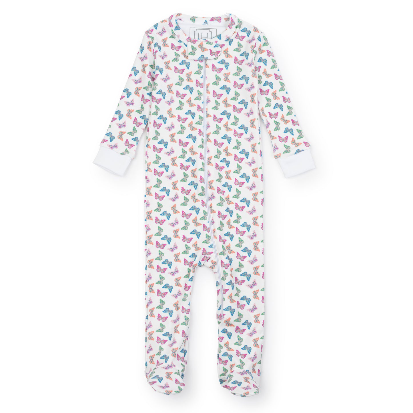 Lila and Hayes Parker Zipper Pajama - Bright Butterflies