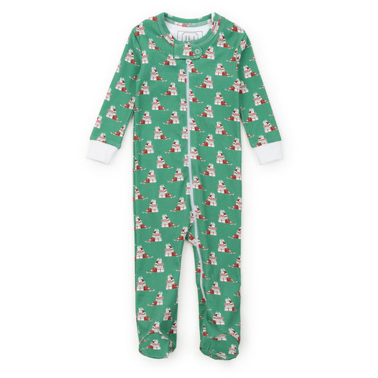 Lila and Hayes Parker Boys' Zipper Pajama - Santa's Helper