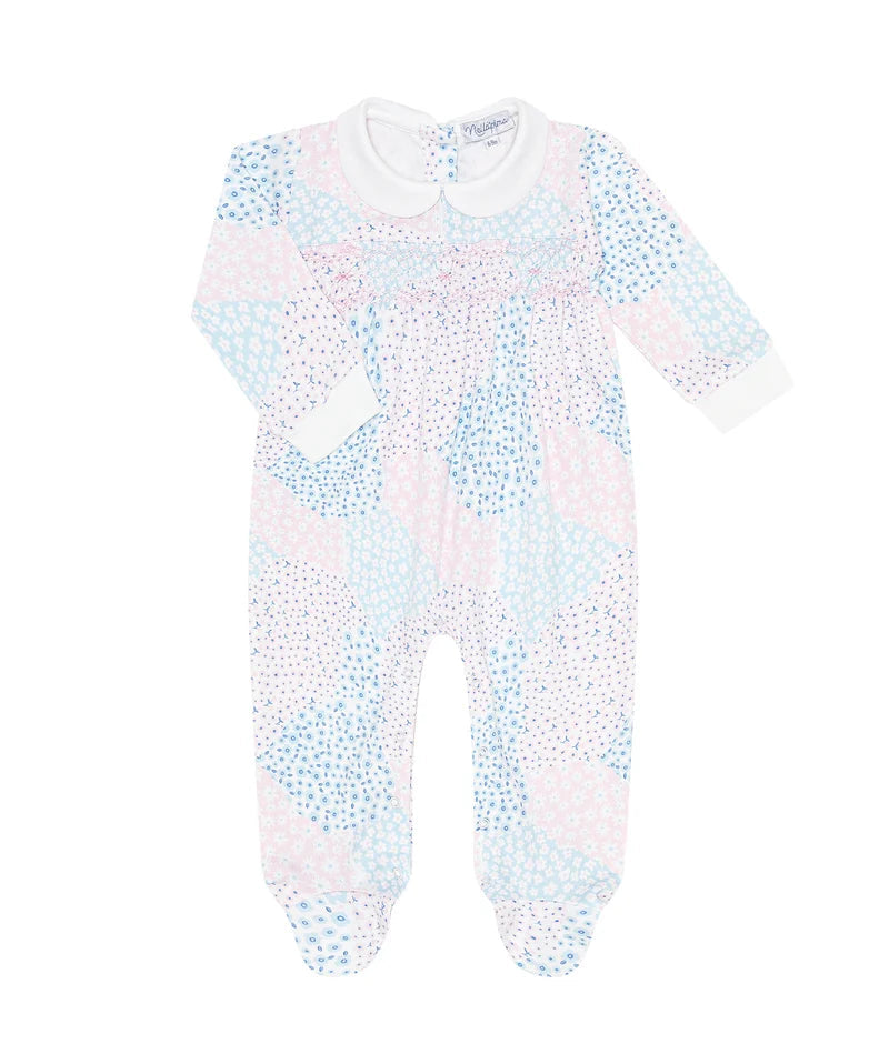 Nellapima Patchwork Smocked Footie