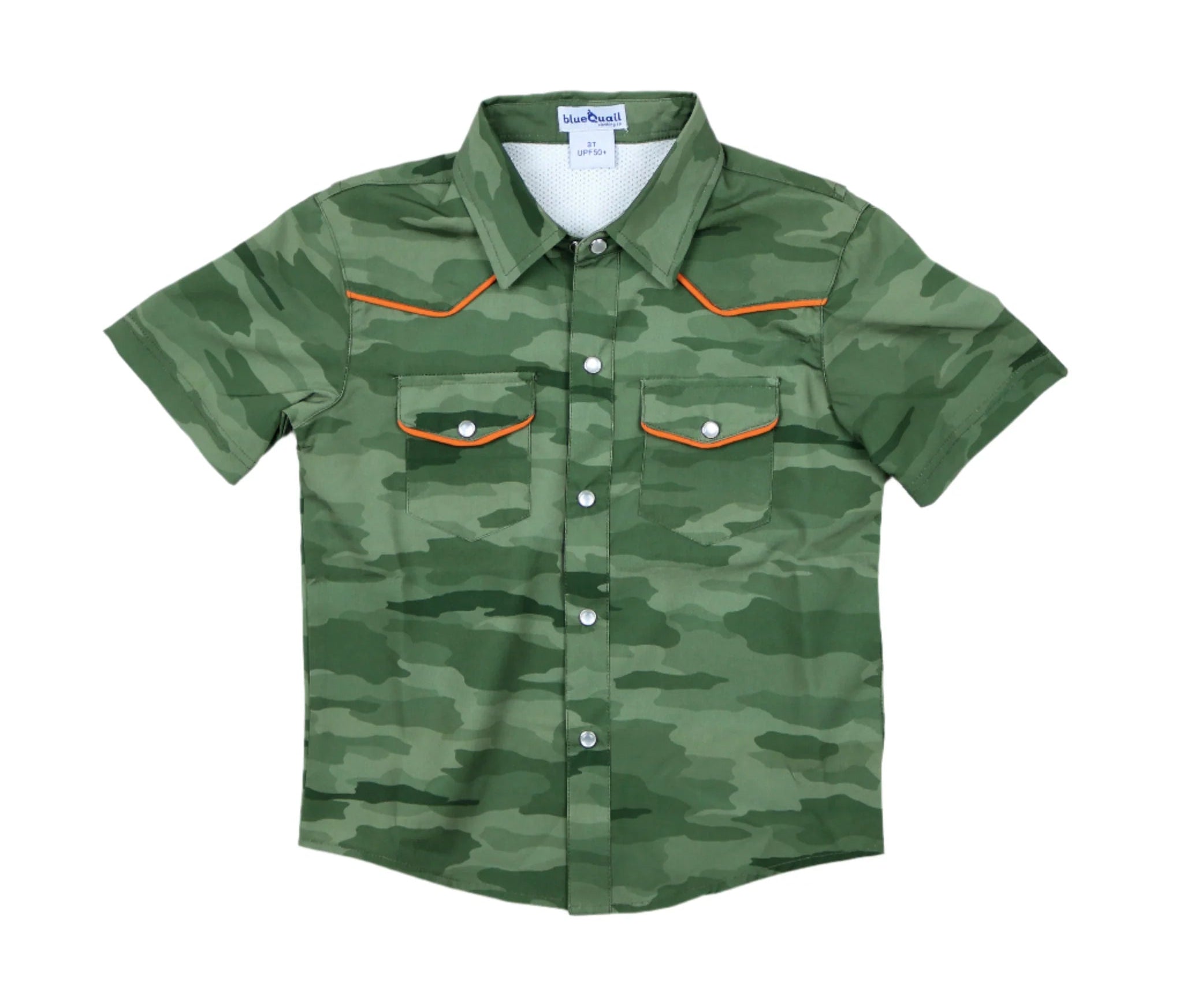 BlueQuail Post Oak Camo Pearl Snap Short Sleeve Shirt