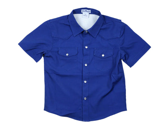 blueQuail Gameday Navy Pearl Snap Short Sleeve Shirt