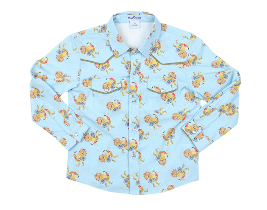 BlueQuail Turkeys Pearl Snap Long Sleeve Shirt