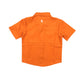 BlueQuail Gameday Burnt Orange Pearl Snap Short Sleeve Shirt for kids