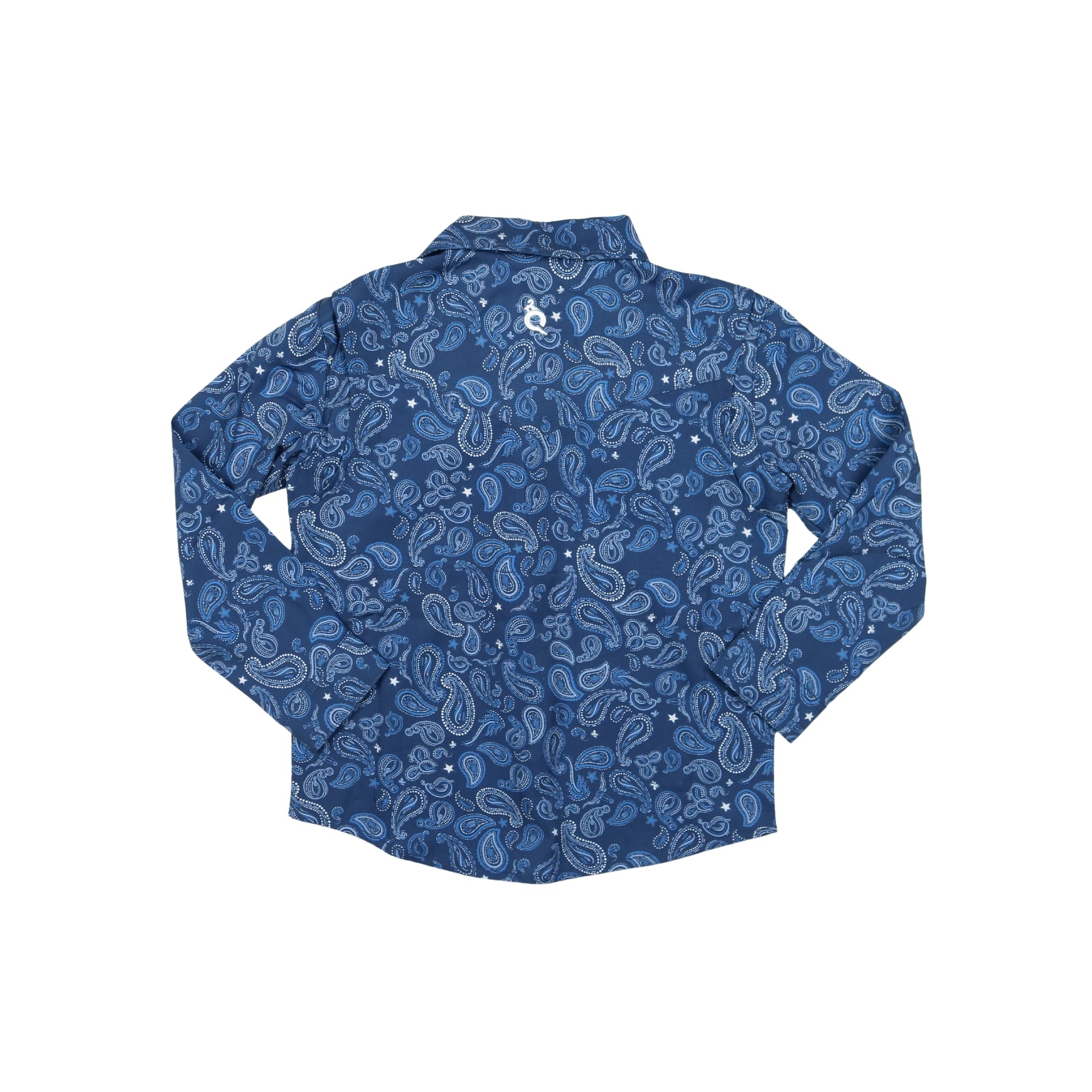 BlueQuail Navy Paisley Pearl Snap Long Sleeve Shirt for Children