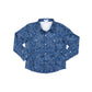 BlueQuail Navy Paisley Pearl Snap Long Sleeve Shirt for kids