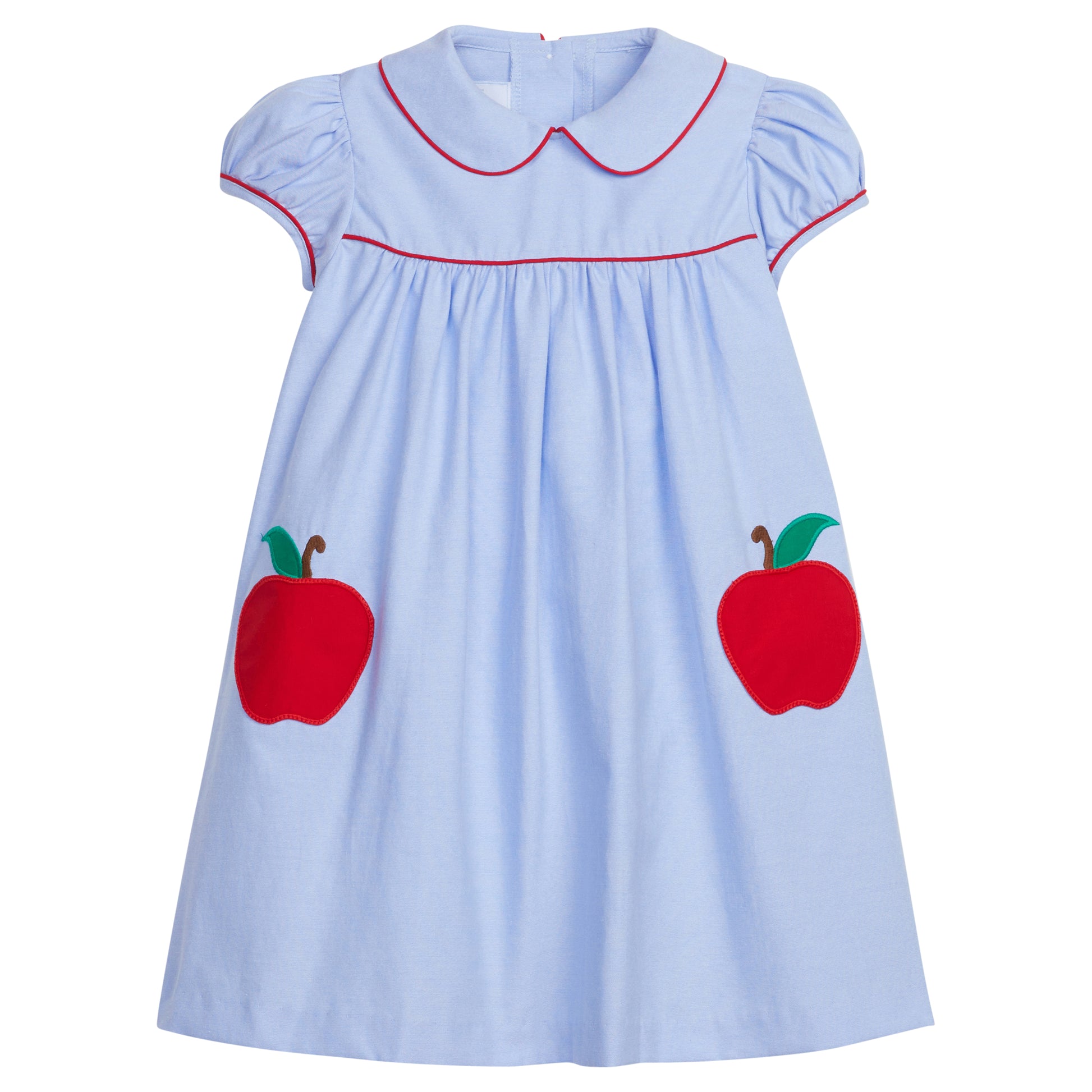 Little English Peter Pan Pocket Dress- Apple