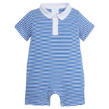 Peter Pan Polo Romper- Royal Stripe