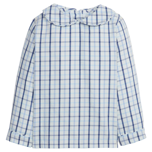 Little English Peter Pan Shirt - Blue Ridge Plaid