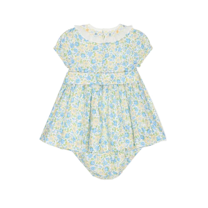 La Coqueta Green Floral Petra Baby Girl Hand-Smocked Set