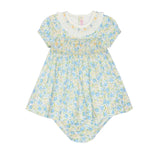 La Coqueta Green Floral Petra Baby Girl Hand-Smocked Set