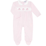 Nellapima Pink Pumpkin Patch Embroidered Footie