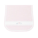 Nellapima Pink Herringbone Embroidered Burp Cloth- Flowers