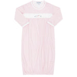 Nellapima Pink Herringbone Embroidered Gown- Flowers
