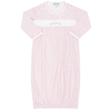 Nellapima Pink Herringbone Embroidered Gown- Flowers