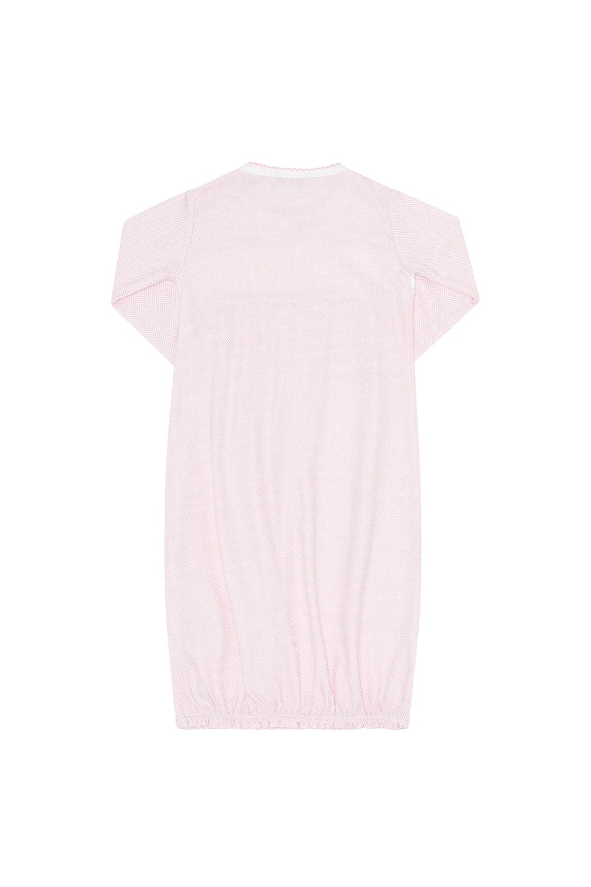 Nellapima Pink Herringbone Embroidered Gown- Flowers