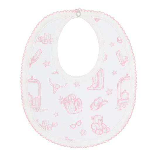 Nellapima Pink Lone Star Toile Bib