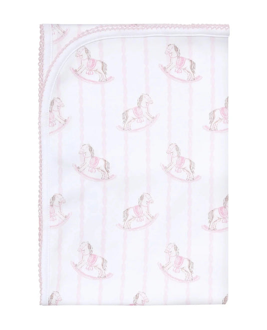 Nellapima Pink Rocking Horse Blanket