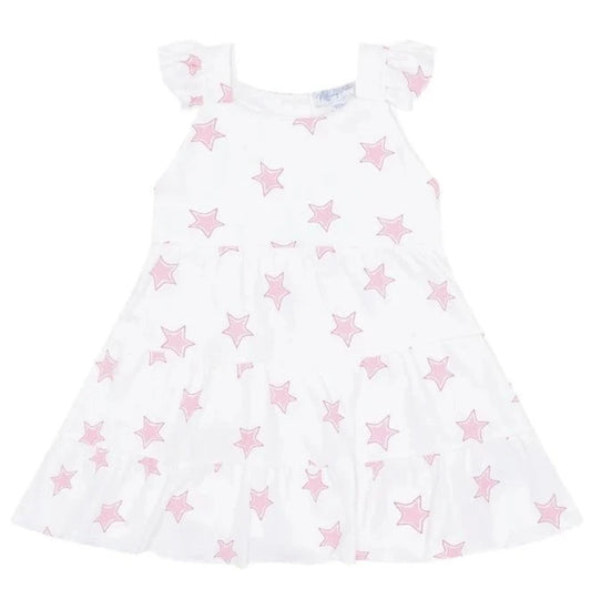 Nellapima Pink Stars Print Ruffle Dress