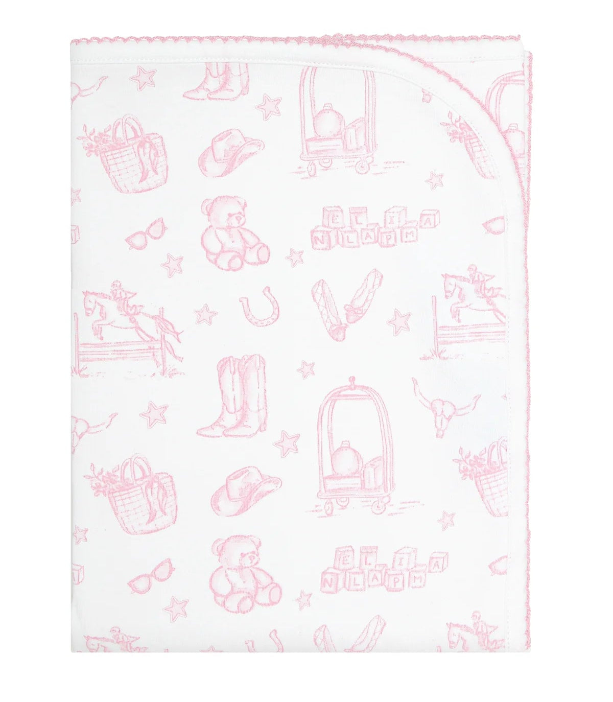 Nellapima Pink Lone Star Toile Blanket