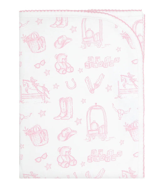 Nellapima Pink Lone Star Toile Blanket