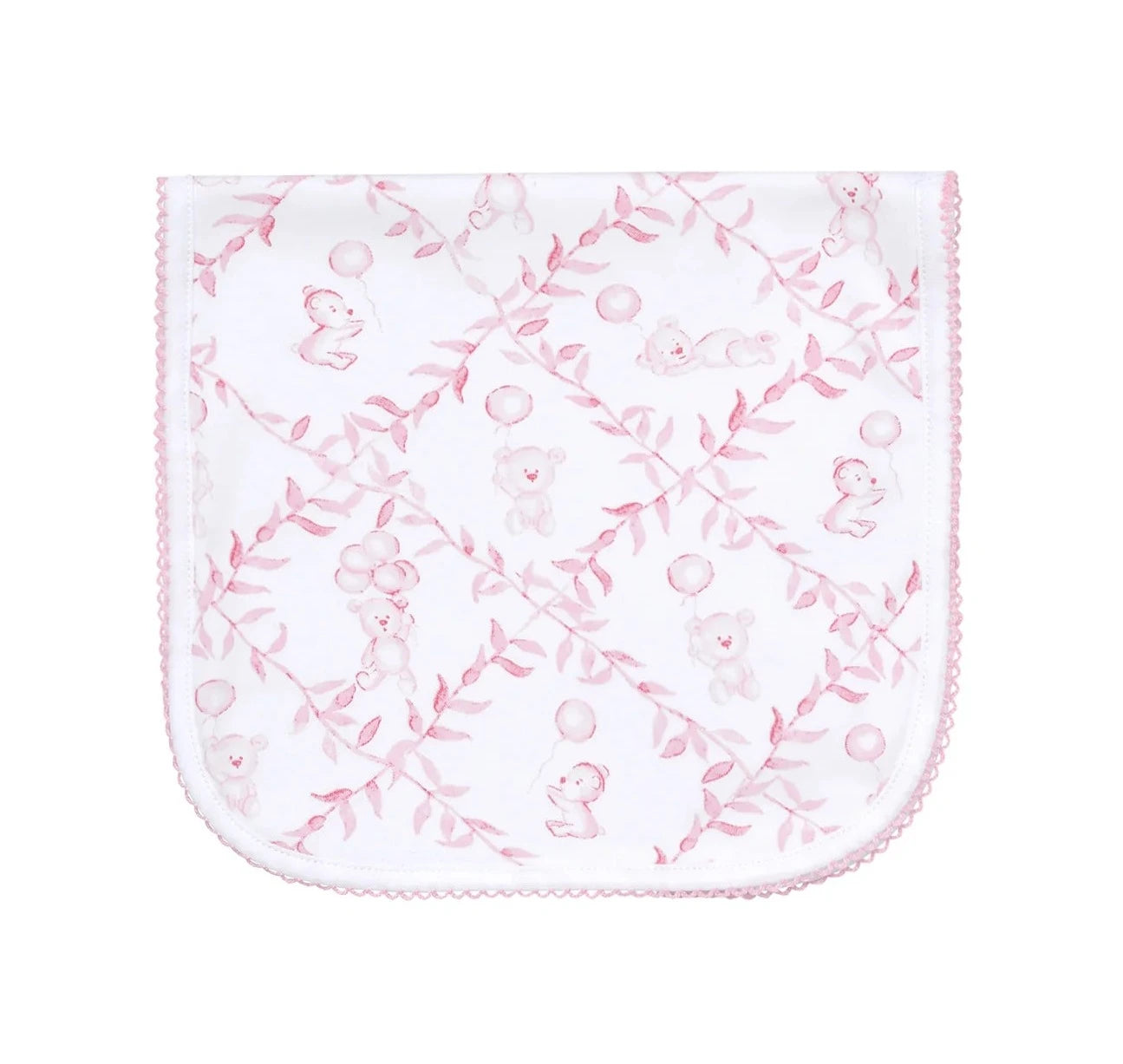 Nellapima Pink Bears Trellace Burp Cloth