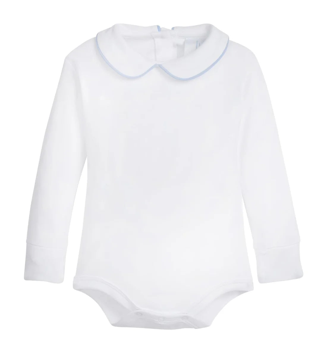Piped Peter Pan Long Sleeve Onesie - Light Blue