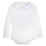 Piped Peter Pan Long Sleeve Onesie - Light Blue