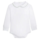 Little English Piped Peter Pan Onesie - Watercress