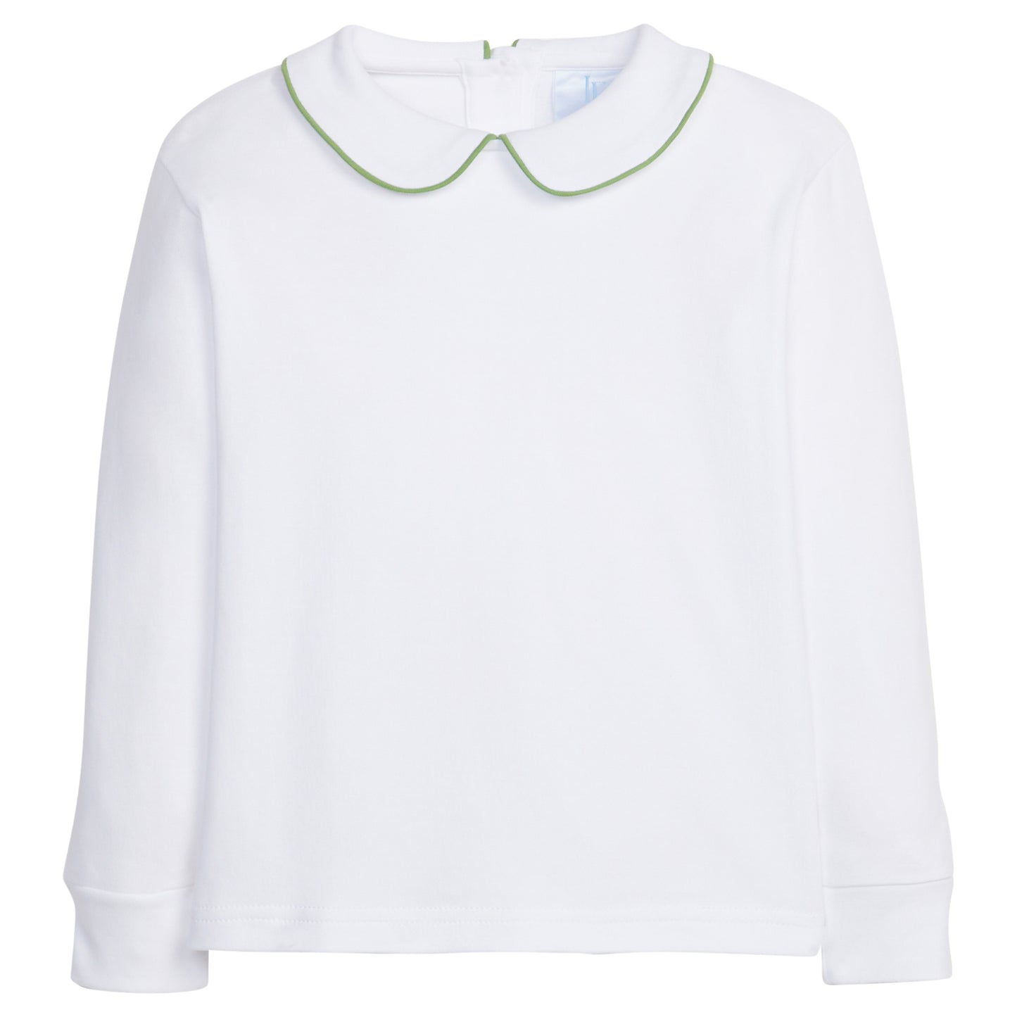 Little English Piped Peter Pan Shirt - Watercress