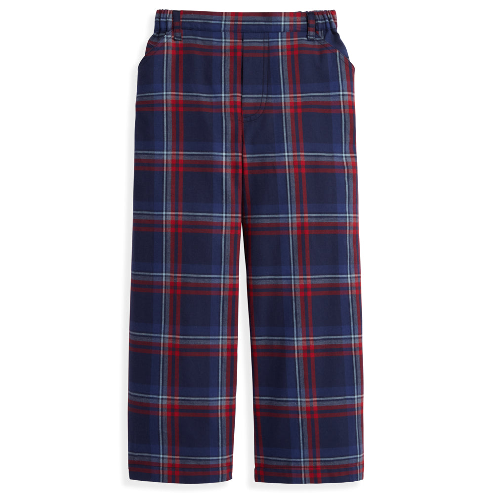 Bella Bliss Plaid Faux Zip Pant - Calvary Plaid