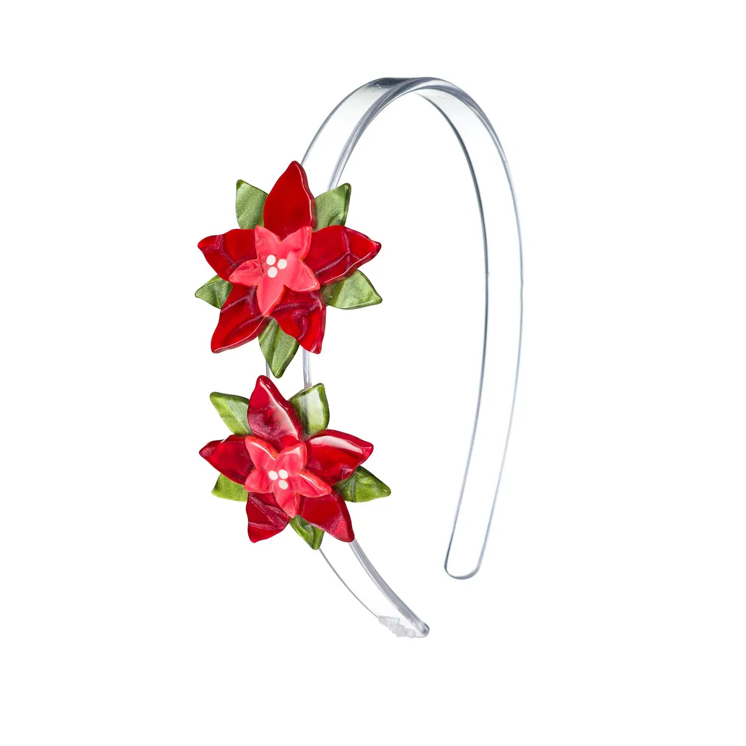 Lilies & Roses Poinsettia Double Red Pearlized Headband