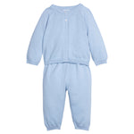 Little English Pointelle Knit Set- Light Blue 