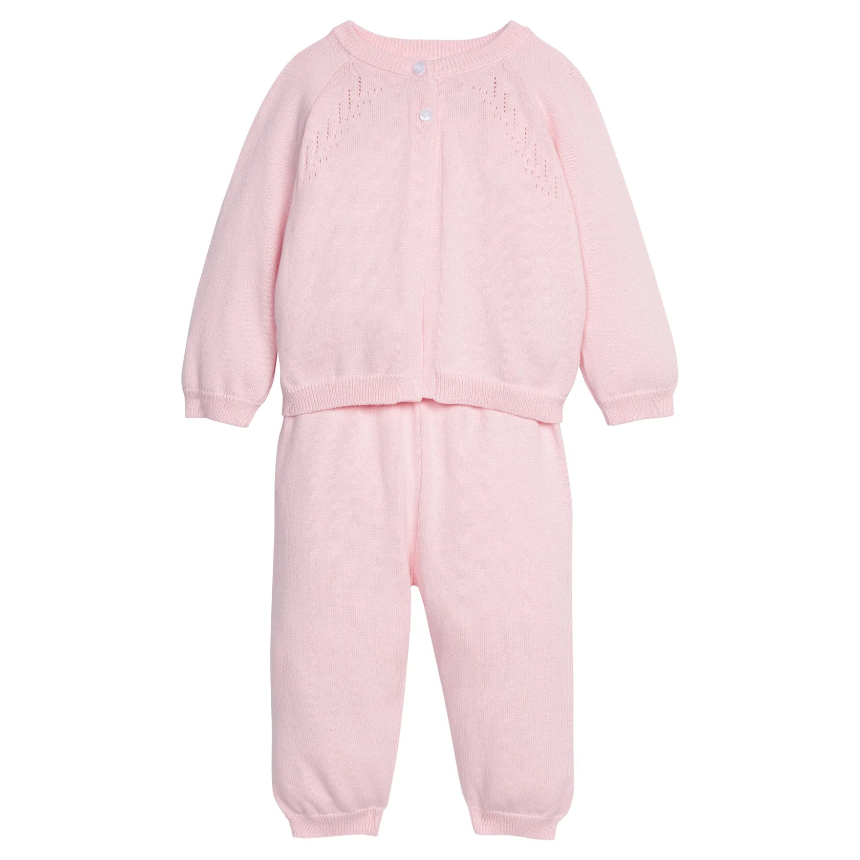 Little English Pointelle Knit Set- Light Pink