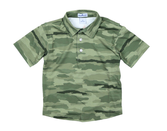 BlueQuail Classic Camo Green Polo Short Sleeve Shirt