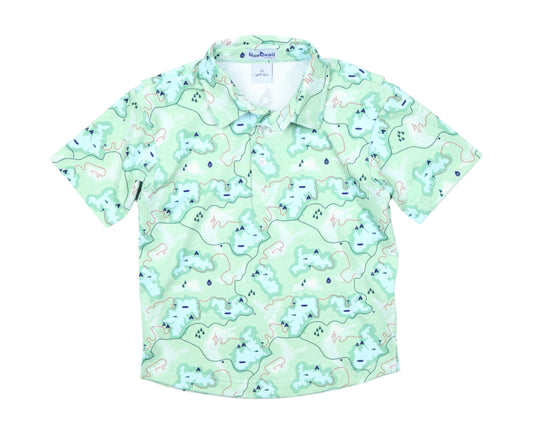 BlueQuail Trail Map Camo Polo Short Sleeve Shirt