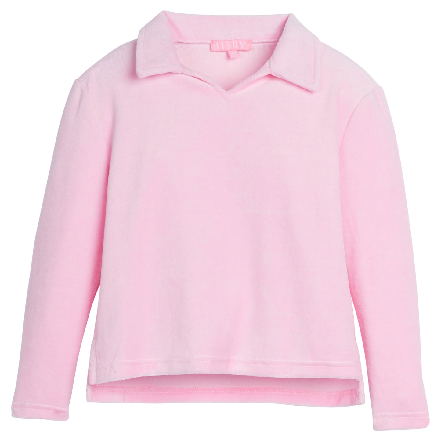 Bisby Polo Pullover- Pink Velour