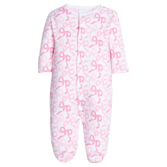 Little English Printed Footie - Bows and Ribbons