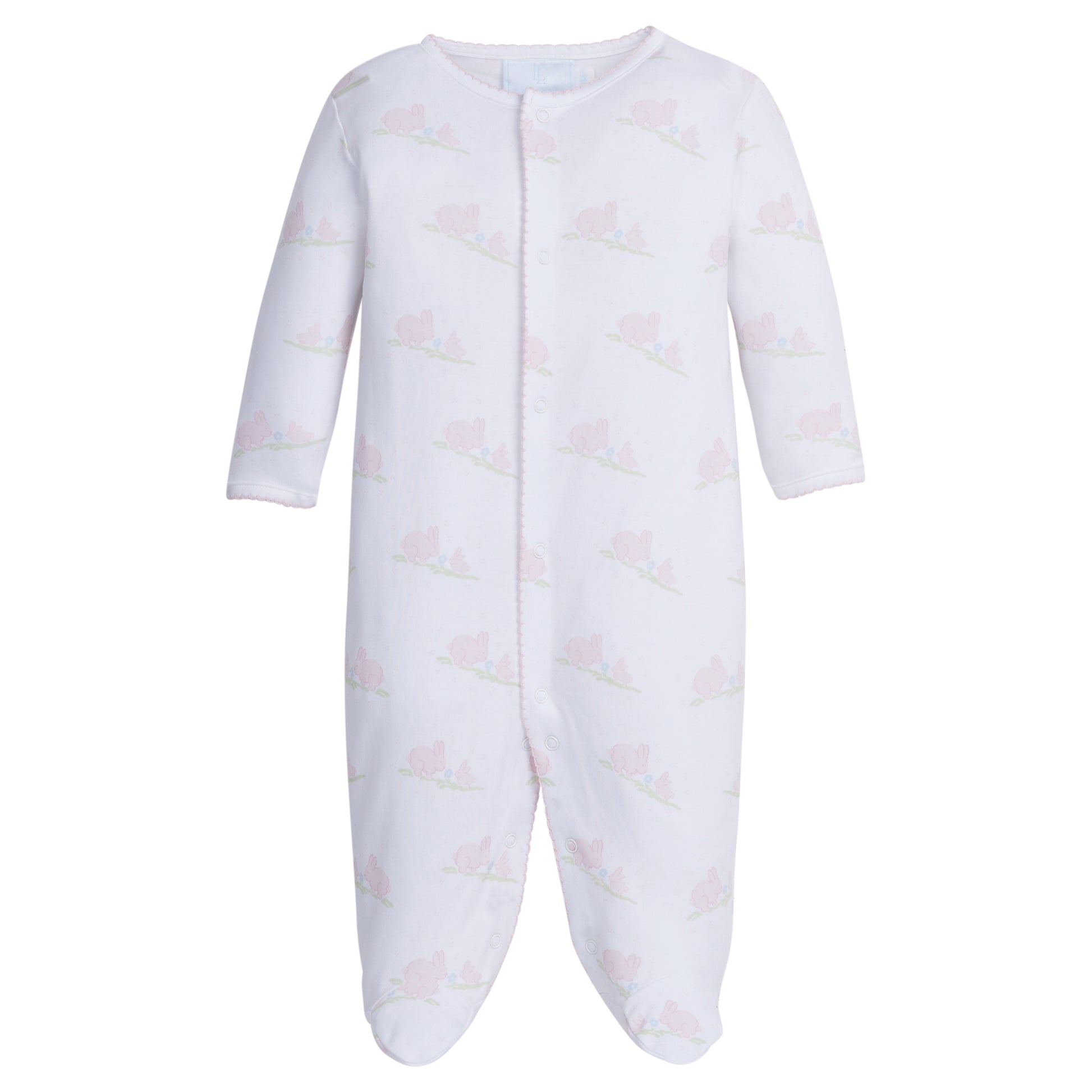 Little English Printed Footie - Pink Bunnies